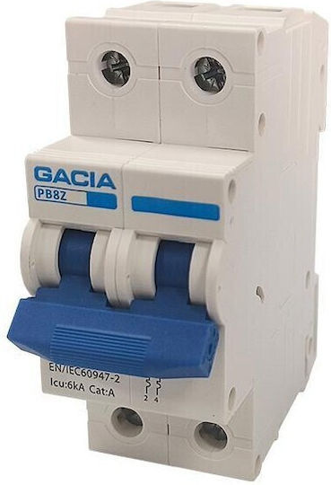 Gacia Αυτόματη Ασφάλεια 25A Διπολική AC/DC 500-45104