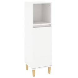 vidaXL Cabinet de coloană pentru baie Etaj M30xL30xH100cm Alb