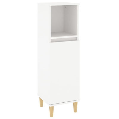 vidaXL Floor Bathroom Column Cabinet L30xD30xH100cm White