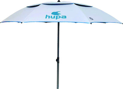 Hupa Oasis BlackOut Ribs Pockets Beach Umbrella Diameter 2m Light Grey