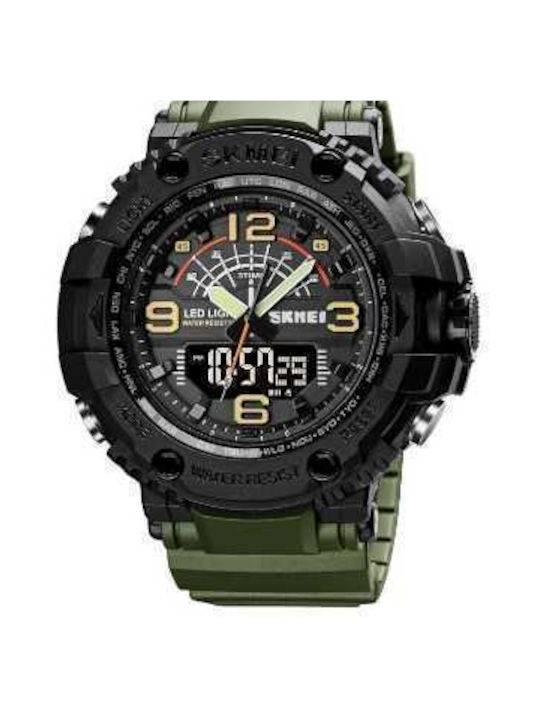 Skmei 1617 Analog/Digital Uhr Chronograph Batterie mit Kautschukarmband Army Green