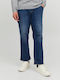 Men's Jeans Pants Elastic Slim Tapered Fit Blue