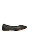 Leder Damen Ballerinas Spitz zulaufend Schwarz