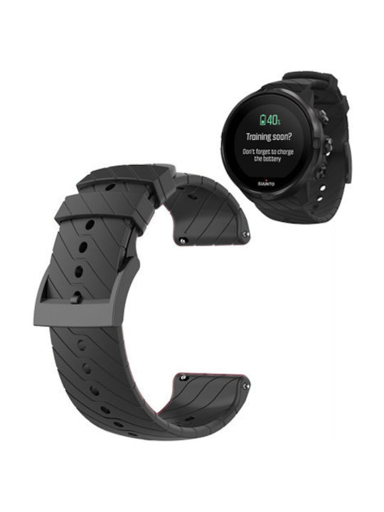 SILIKONBAND SCHWARZ 24mm FÜR SUUNTO 7 - SUUNTO 9