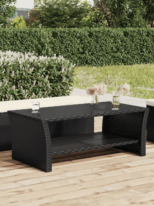 Sitting Room Outdoor Rattan Table Black 100x50x...