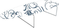 Vesta Suport pentru fier de călcat cu abur Tabletop Floral Swirls 75x34x15cm
