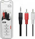 SGL Καλώδιο Ήχου 3.5mm male - 2x RCA male Μαύρο 5m 096155