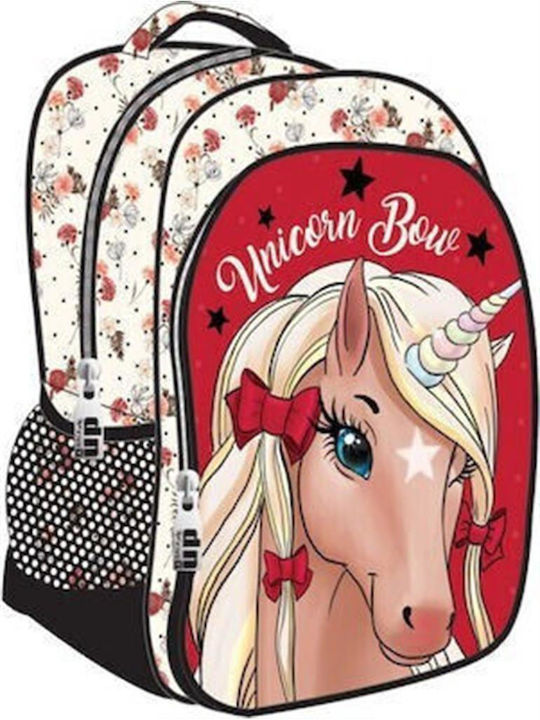 Back Me Up Unicorn Bow School Bag Backpack Kindergarten in Red color