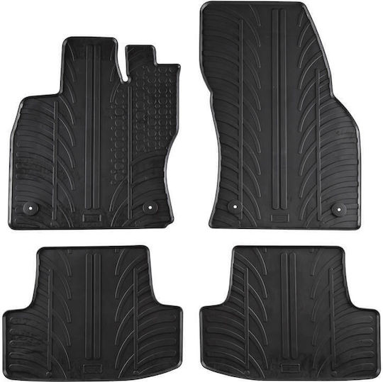 Apesan Set of Front and Rear Mats 4pcs for Volkswagen T-Roc 2017 Black
