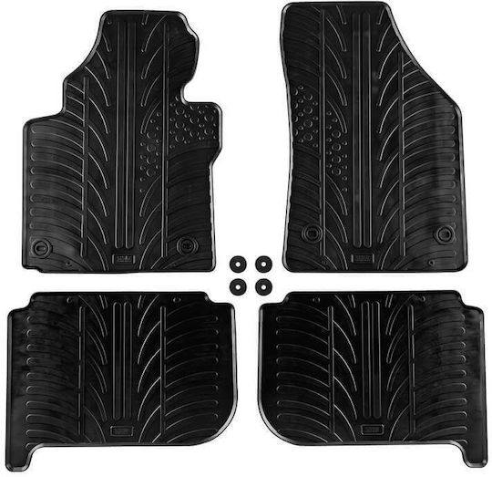 Apesan Set of Front and Rear Mats 4pcs for Volkswagen Touran 2003-2015 Black