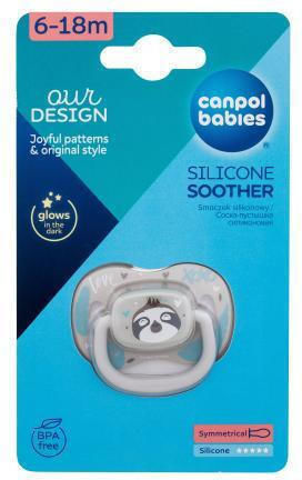 Canpol Babies Πιπίλα Σιλικόνης Exotic Animals για 6-18 μηνών Sloth Μπεζ