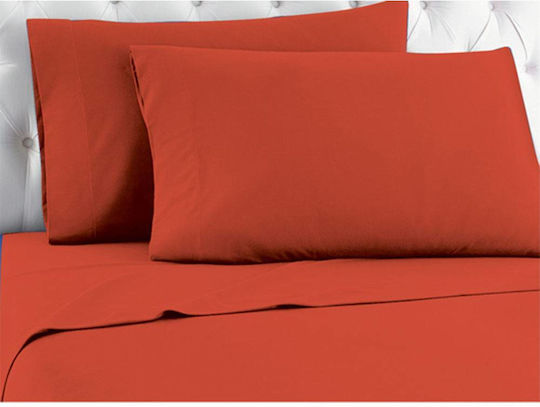 TnS Sheet for Single Bed with Elastic 100x200+25cm. Red