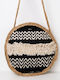 ROUND BOHO BAG MADE OF A COMBINATION OF MATERIALS