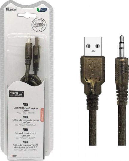 SGL USB 2.0 Кабел USB-A мъжки - 3,5 мм мъжки Черен 5м 097176