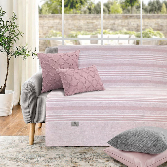 Lino Home Alirio Dreisitzer-Sofa Wurf 170x280cm Rosa