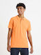 Celio Teone Men's Short Sleeve Blouse Polo Orange