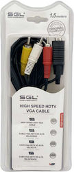 SGL 095400 VGA Männlich auf RCA Männlich Konverter SGL 095400 VGA Männlich auf RCA Männlich Konverter