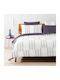 Tommy Hilfiger Παπλωματοθήκη Βαμβακερή Υπέρδιπλη 220x240 Grid Lock Λευκή