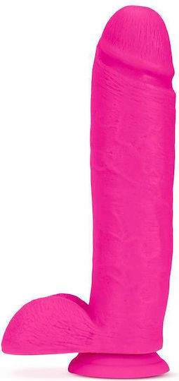 Blush Au Naturel Bold Huge Glass Dildo with Balls and Suction Cup Pink 25cm