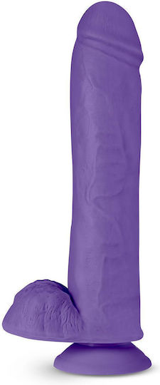Blush Au Naturel Bold Big John Glass Dildo with Balls and Suction Cup Purple 29cm