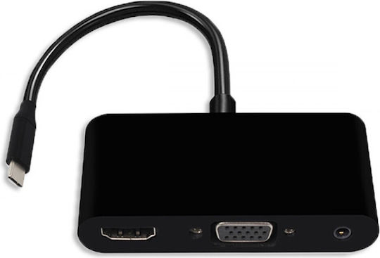 Powertech Μετατροπέας USB-C male σε 3.5mm / HDMI / VGA female 1τμχ CAB-UC064