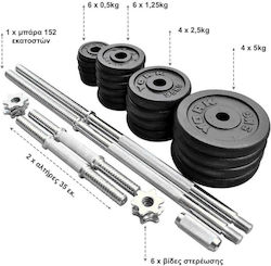 VSL Sports Dumbbell Set with Bar 50kg