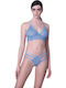 Milena by Paris Lace Underwear Set with Bralette & Brazil Light Blue