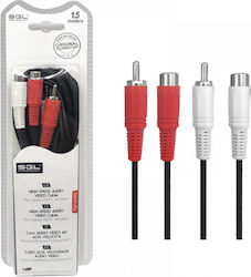 SGL 096223 2x RCA male - 2x RCA female 1.5m