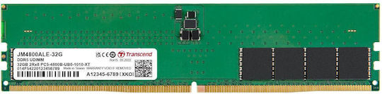 Transcend 32GB DDR5 RAM cu Viteză 4800 pentru Desktop (JM4800ALE