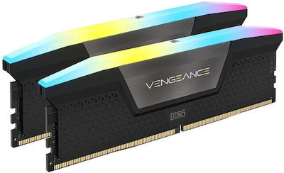 Corsair Vengeance RGB 64GB DDR5 RAM mit 2 Modulen (2x32GB) und Geschwindigkeit 6400 für Schreibtisch