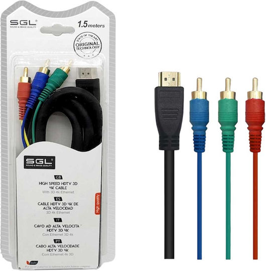 SGL Cable HDMI male - Component male 1.5m (095363)