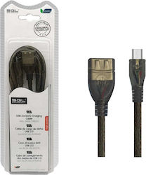 SGL USB 2.0 Cable USB-A female - micro USB-A male Μαύρο 5m (097534)