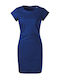 Summer Mini Athletic T-Shirt Dress Short Sleeve Blue