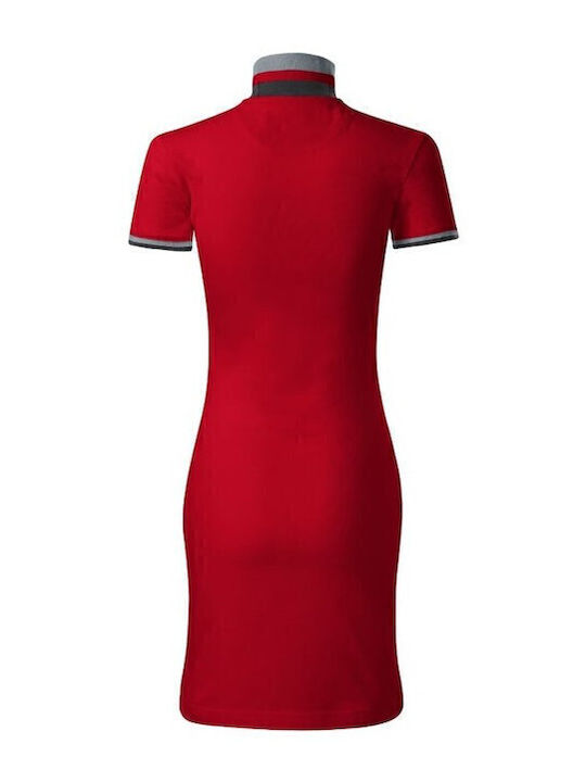 Sommer Mini Sportlich Damenkleid Kurzärmelig Rote