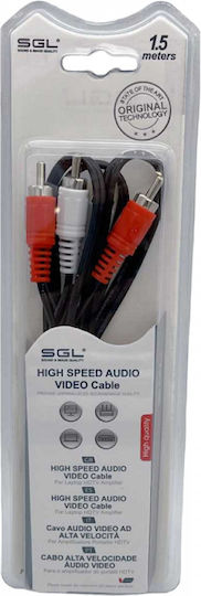SGL Cablu 2x RCA de sex masculin - 2x RCA de sex masculin 1.5m 096247