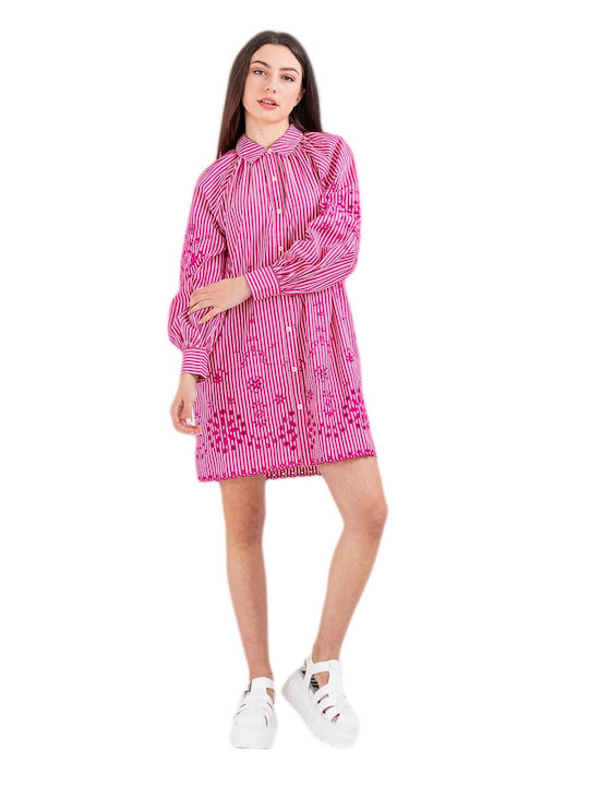 Scotch & Soda Rochii de vară pentru femei Mini Rochie cu cămașă Rochie Fuchsia