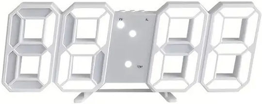 Tradesor Digital Tabletop Clock LED with Alarm Clock White 466097_w