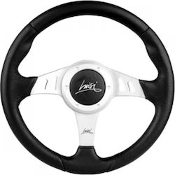 Luisi Three Spoke Car Steering Wheel with 35cm Diameter Black/Black