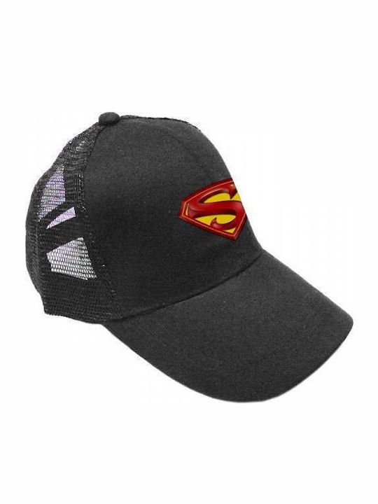Takeposition Kids' Hat Jockey Fabric Superman Black