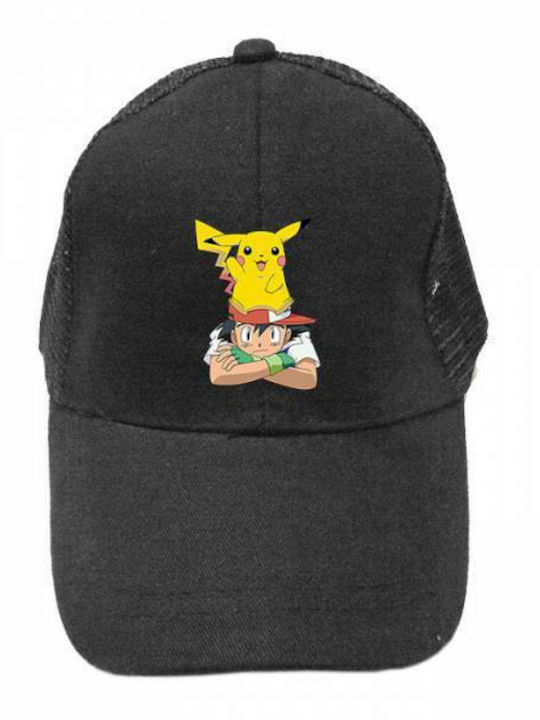 Takeposition Παιδικό Καπέλο Jockey Υφασμάτινο Ash and Pikachu Μαύρο