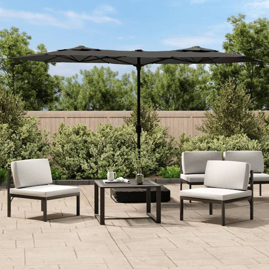 Garten & Terrassen Sonnenschirm Bodenständer Rund Metall Gray mit Ständer 3.16x2.4m 362963