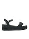 Seven Women's Fabric Ankle Strap Platforms Black