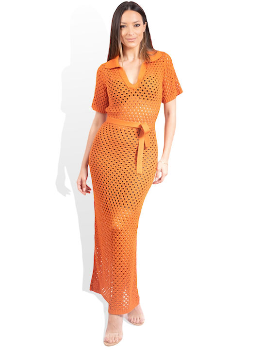 Combos Knitwear ΦΟΡΕΜΑ (SU23-0025 ORANGE) Πορτοκαλί Γυναικεία Collection SU23