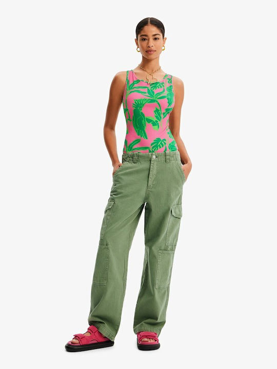 Desigual Sleeveless Bodysuit Tropical Multicolour