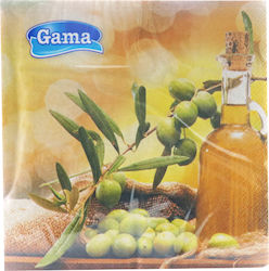 Gama Brands Χαρτοπετσέτα Πολυτελείας Πολύχρωμη 33x33εκ. 20τμχ