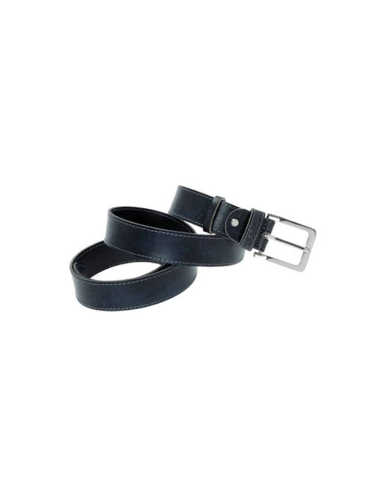 Lavor Men's Leather Belt Navy Blue