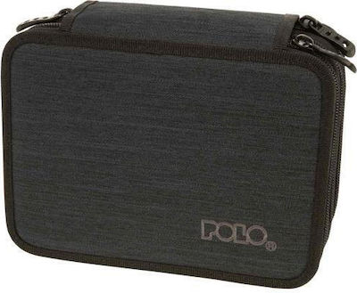 Polo Fabric Pencil Case with 2 Compartments Night Blue