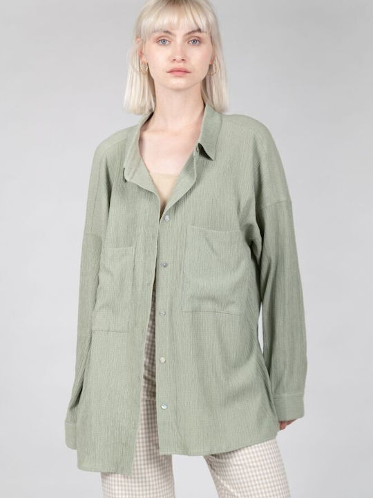 24 Colours B Women's Monochrome Long Sleeve Shirt Green