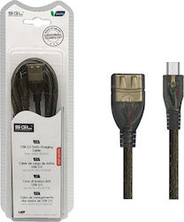 SGL USB 2.0 Cable USB-A female - micro USB-A male Μαύρο 5m (097923)