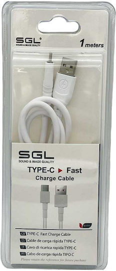 SGL USB 2.0 Cable USB-C male - USB-A Λευκό 1m 099347